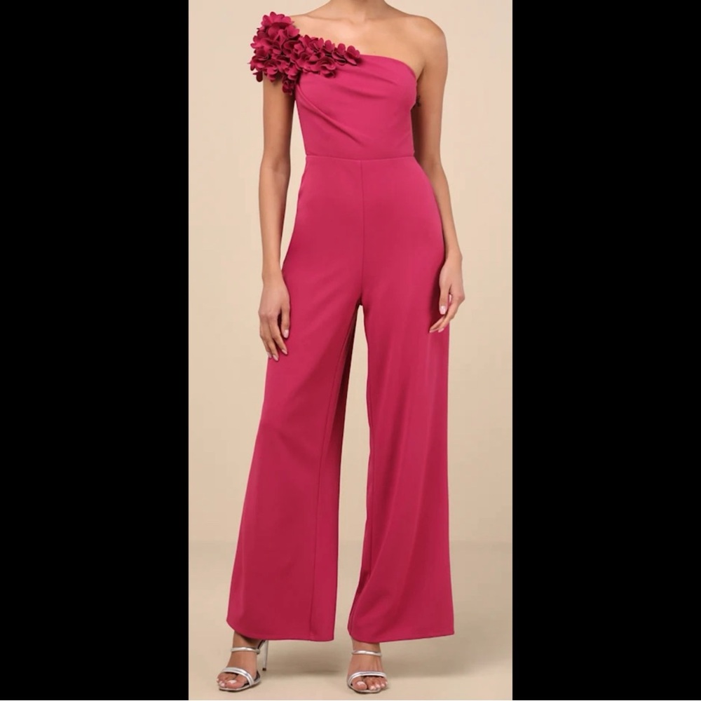 Elegant Pink One-Shoulder Jumpsuit